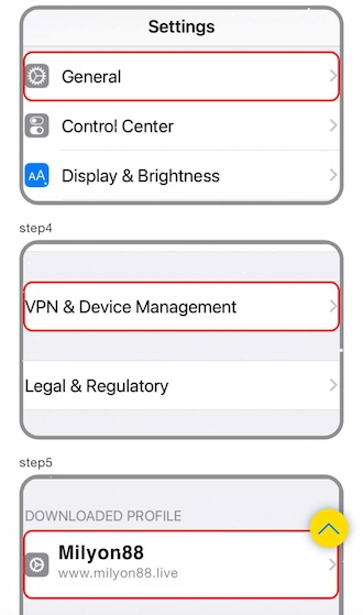 Step 3: Then go to the phone settings and select "device management and VPN".